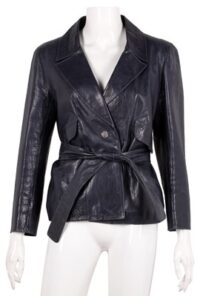 Chanel Indigo Creased Leather Jacket
