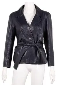 Chanel Indigo Creased Leather Jacket